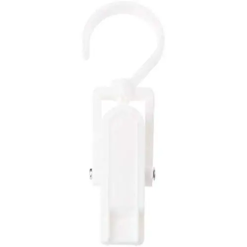 Jimin_1Pc Quality Shower Curtain Hooks Clip Socks Folder Movable Shoes Clothes Hanger Strong Grip Home Rack Rails Clip Holder F20 - (Color: White)