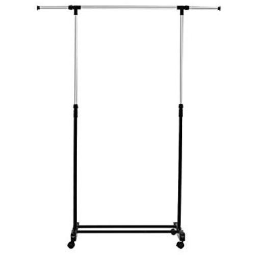 Cypress Shop Rolling Garment Rack Shelf Clothing Heavy Duty Hanging Rail Adjustable Collapsible Hanger Clothes Storage Organizer Trolley Holder Top Grade Stainless Steel Household Home Furniture