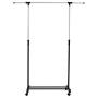 Cypress Shop Rolling Garment Rack Shelf Clothing Heavy Duty Hanging Rail Adjustable Collapsible Hanger Clothes Storage Organizer Trolley Holder Top Grade Stainless Steel Household Home Furniture