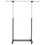 Cypress Shop Rolling Garment Rack Shelf Clothing Heavy Duty Hanging Rail Adjustable Collapsible Hanger Clothes Storage Organizer Trolley Holder Top Grade Stainless Steel Household Home Furniture
