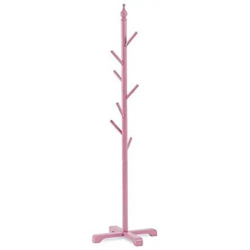 Barture Children’s Coat Rack Wooden Kids Coat Tree Stand Clothes Hat Rack Hangers for Childrens Bedrooms (Two Colors) (Color : Pink)