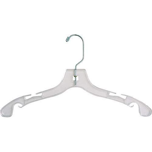 The Great American Hanger Company Plastic Kids Top Hangers, 12-Inch, Clear, Boxes of 100