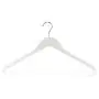 HANGERWORLD 5 White 17.7inch Wooden Notched Coat Clothes Garment Top Hangers Metal Swivel Hook