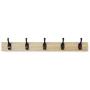 AmazonBasics Wall Mounted Coat Rack, 5 Modern Hooks, Natural