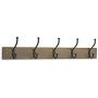 AmazonBasics Wall Mounted Standard Coat Rack, 5 Hooks, Set of 2, Barnwood