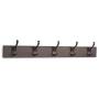 AmazonBasics Wall Mounted Coat Rack, 5 Modern Hooks, Espresso