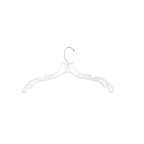 NAHANCO 300WW Plastic Heavy Weight Hanger, Reinforced Hook, 17", Clear (Pack of 100)