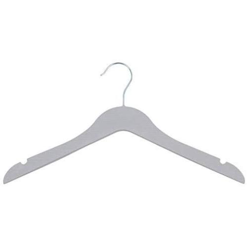 SAASNY Standard Plastic Hangers,20 Grey 38cm Plastic Non Slip 2 Notched Clothes Coat Garment Top Dress Hangers for Drying and Storage