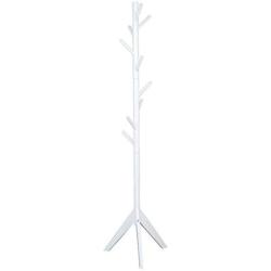 JAD@ Modern Minimalist Coat Rack Solid Wood Clothes Rack Floor Bedroom Hanger Tree Hat Rack Peach Color, White, Wood Color (43.5 43.5 175CM) Rack (Color : White)