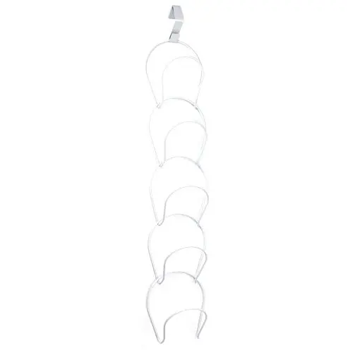 NICHOLAS BENOS Interlink Ties Hats Clothes Holder Wire Stackable Rack Organizer Door Hanger, Cloth Shoe Rack - Overhe Door Hat Rack, Cap Storage, Over The Door Cap Rack, Large Wire Baskets