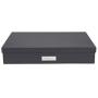 Bigso Sverker Fiberboard Legal/Art Storage Box, 3.3 x 17.1 x 12.2 in, Dark Grey