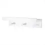 Storage Rack, Natural Bamboo Material Wall Mounted Storage Rack Towel Cloth Hanger Shelf Suitable for Using in Living Room, Bedroom and Hallway, White
