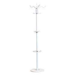 Xiaoli Coat Rack Iron Art Floor Standing Coat Racks Bedroom Clothes Hanger Living Room Clothing Hats Bags Hanging Storage Shelf Rack Coat Stand (Color : White)