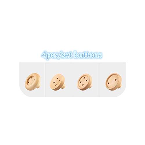Nordic Wooden Dot Hooks Screws Shape Wall Clothes Hanger Buttons Shape Coat Rack for Bag Home Decorative Clothes Rack,4Pcs-Set
