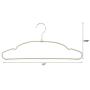 TOPIA HANGER Non-Slip Hanger, Adult Space Saving Metal & Rubber Coating Clothes Hangers, Laundry Metal Hangers, Grey Suit Hangers 20 Pack, CT12G