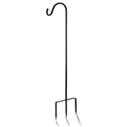 ExcMark Shepherd Hook 32 inch 1/2 inch Thick Use at Weddings, Hanging Solar Lights, Lanterns, Bird Feeders, Metal Hanger Hook (1, Black)