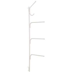 Household Essentials H12101 Hinge It Clutterbuster Towel Bars and Hook Valet | 3 Towel Bars and Hook ALL-IN-ONE | White