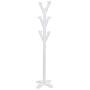 Shotbow Coat Rack Hat Stand Free Standing Display Rack, Solid Wood Hanger Bedroom Clothes Rack Hanging for Clothes Hats and Scarves, Elegant Design for Home or Office Hall and Entryway (White)