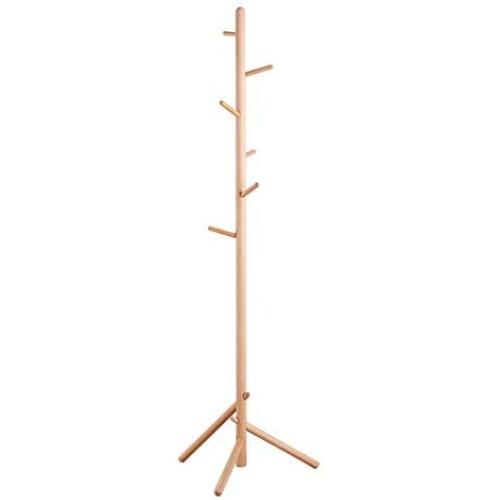 Coat Rack Free Standing with 6 Hooks, Wooden Modern Multifunction Home Decorative Coat Hanger, Bedroom Living Room Storage Shelf, Coat Hooks for Hanging Clothes Jacket Handbag