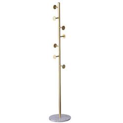 Xiaoli Coat Rack Multifunction Coat Rack Metal Rack Hanger Hook Stand for Clothes Scarf Floor Free Standing Wall Bedroom Easy Assembly Coat Stand (Color : Gold, Size : A)