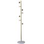 Xiaoli Coat Rack Multifunction Coat Rack Metal Rack Hanger Hook Stand for Clothes Scarf Floor Free Standing Wall Bedroom Easy Assembly Coat Stand (Color : Gold, Size : A)