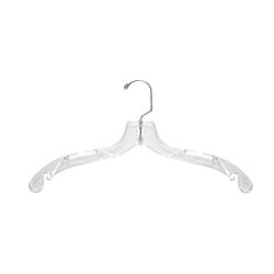 NAHANCO 505 Plastic Dress Hanger, Middle Heavy Weight, 17", Clear (Pack of 100)