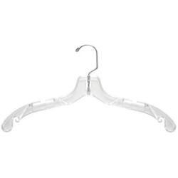 NAHANCO 500 Plastic Dress Hanger, Heavy Weight, 17", Clear (Pack of 100)