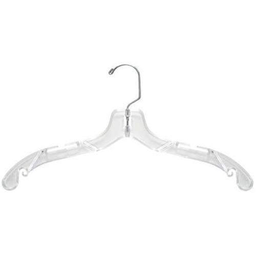 NAHANCO 507 Plastic Dress Hanger, Medium Weight, 17", Clear (Pack of 100)