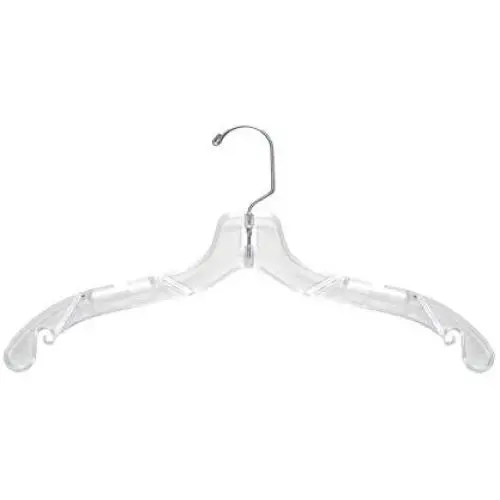 NAHANCO 500 Plastic Dress Hanger, Heavy Weight, 17&quot, Clear (Pack of 100)