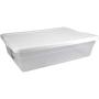 STERILITE 28 Quart Clear Bin Storage Boxes Tote Container w/White Lid (100 Pack)