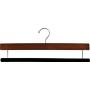 The Great American Hanger Company Walnut Finished Wooden Pants Hanger with Flocked Velvet Bar, (Box of 10) Extra Long 16 Inch Big Wood Bottoms Hangers