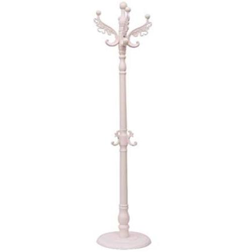 Angels home Simple White Coat Rack Floor Vertical Hanger Solid Wood Bedroom Clothes Rack Simple Modern Floor Hanger