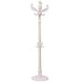 Angels home Simple White Coat Rack Floor Vertical Hanger Solid Wood Bedroom Clothes Rack Simple Modern Floor Hanger