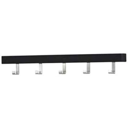 Ikea Tjusig Black 5 Hook Coat Hanger Clothes Rack Hats Towels Scarves Wall or Over Door Wooden by Tjusig