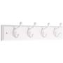 Liberty Hardware 129847 18-Inch Coat and Hat Rail/Rack with 4 Heavy Duty Hooks, White and White