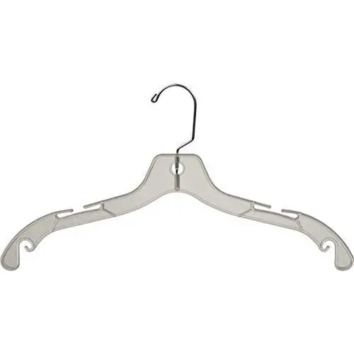 Sturdy Clear Plastic Top Hanger,  Boxes of 100 Durable Space Saving Hangers w/ 360 degree Chrome Swivel Hook and Notches for Shirt or Dress by The Great American Hanger Company