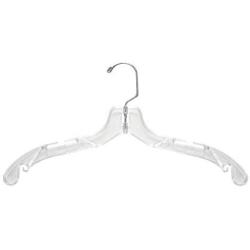 NAHANCO 505 Plastic Dress Hanger, Middle Heavy Weight, 17", Clear (Pack of 100) (Renewed)