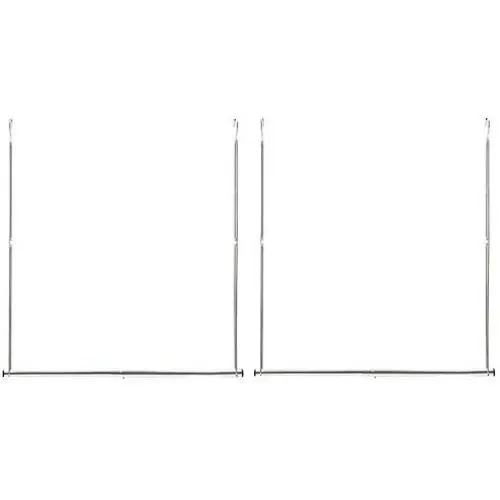 Storage Maniac 2-Pack Hanging Closet Rod, Width Adjustable, Height Fixed, Space-Saving Clothes Hanging Bar, Chrome