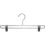 The Great American Hanger Company Chrome Bottom Hanger w/Adjustable Cushion Clips, Boxes of 100, 14 Inch Strong Metal Pants Hangers for Slacks or Skirts