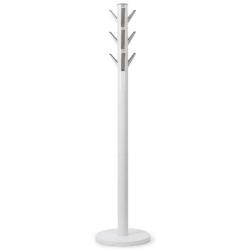 Umbra Flapper Coat Rack, Clothing Hanger, Umbrella Holder, and Hat Organizer, Great for Entryway, White/Nickel