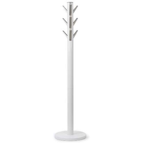 Umbra Flapper Coat Rack, Clothing Hanger, Umbrella Holder, and Hat Organizer, Great for Entryway, White/Nickel