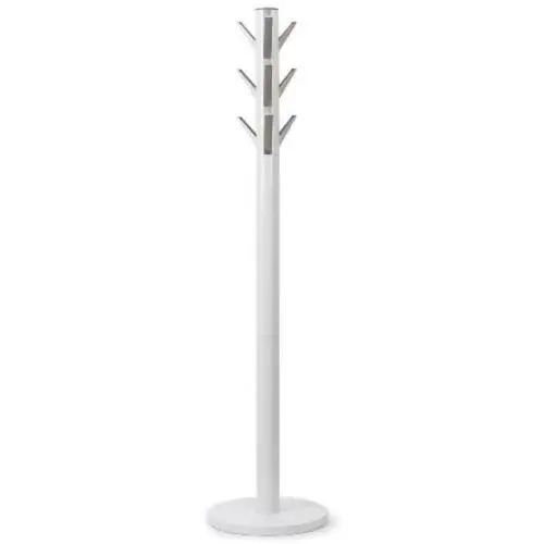 Umbra Flapper Coat Rack, Clothing Hanger, Umbrella Holder, and Hat Organizer, Great for Entryway, White/Nickel