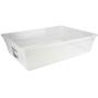 STERILITE 28 Quart Clear Bin Storage Boxes Tote Container w/White Lid (100 Pack)
