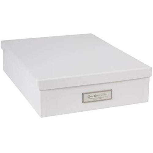 Bigso Oskar Fiberboard Label Frame Document Letter Box, 3.3 x 10.2 x 13.8 in, White