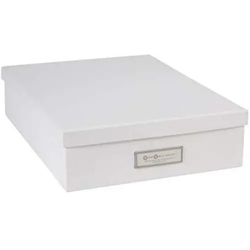 Bigso Oskar Fiberboard Label Frame Document Letter Box, 3.3 x 10.2 x 13.8 in, White Bigso Oskar Fiberboard Label Frame Document Letter Box, 3.3 x 10.2 x 13.8 in, White