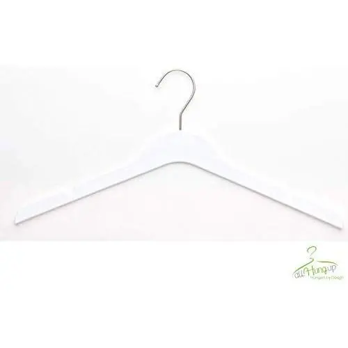 Elegant Plastic Hangers- Heavy Duty Coat Hangers- Clothing Hangers for Tank Top, Shirt, Sweater, Dress- Non Slip, Slim and Space Saving Plastic Clothes Hangers (White, 76)