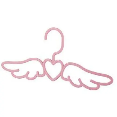Studyset Cute Kids Clothes Hangers, Multi-Function Nonslip Cartoon Wings Shape Clothes Hanger for Kids Small (10 Packs) Pink
