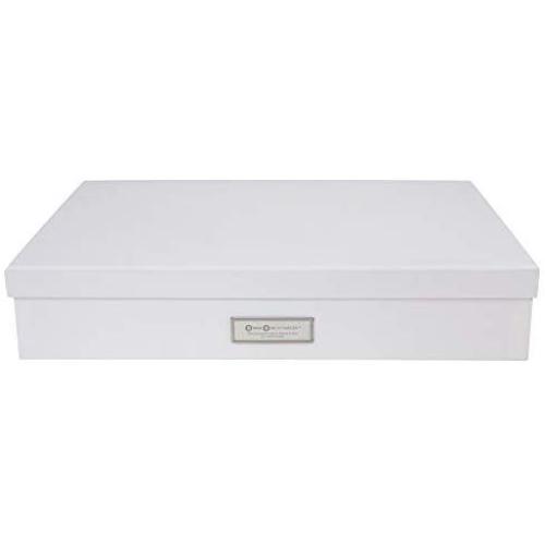 Bigso Sverker Fiberboard Legal/Art Storage Box, 3.3 x 17.1 x 12.2 in, White