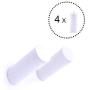 ANZOME Wooden Coat Hook, 4 Pieces Wood Wall Hook, Wooden Coat Peg Coat Hanger for Hanging Clothes, Hat, Scarves and Headphone in Bedroom, Living room, Hallway(Medium Type in White)