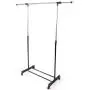 AOOLIVE Adjustable Rolling Clothes Rack Single-Bar Rail Hanging Garment Hanger Wheeled AOOLIVE Adjustable Rolling Clothes Rack Single-Bar Rail Hanging Garment Hanger Wheeled